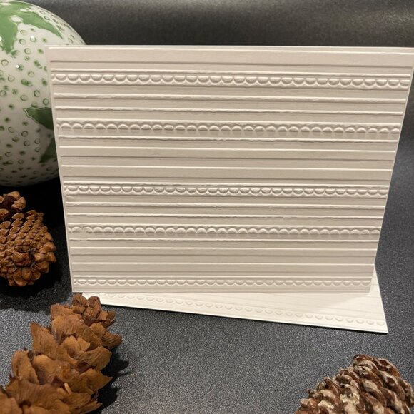Lace Scallops Embossed Holiday Cards, White Holiday Cards Set, Handmade Elegant - Picture 1 of 5